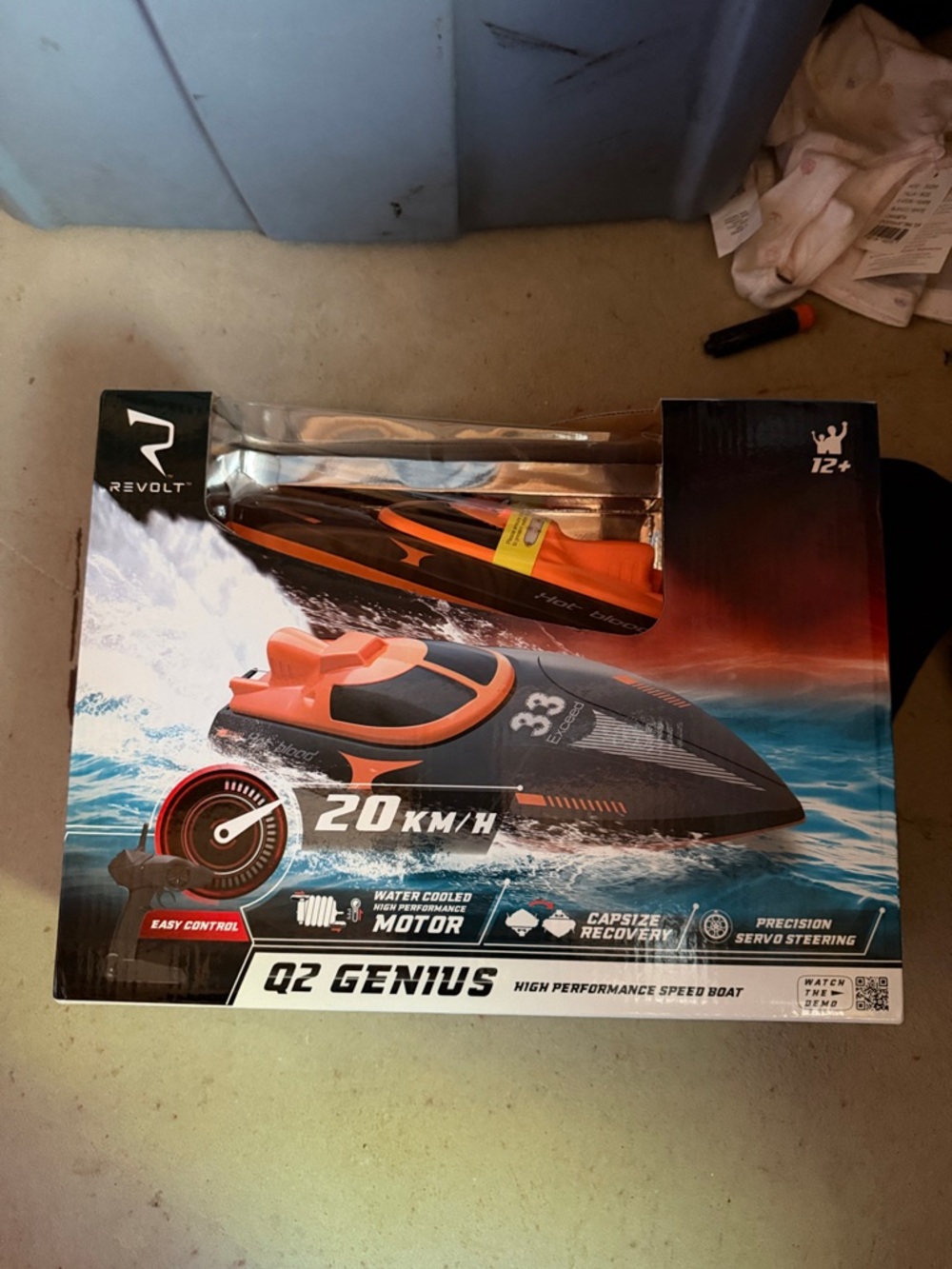 Revolt Q2 Genius RC Speed Boat - Orange & Black